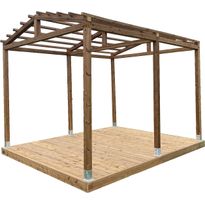 Pergola Patio Terassit, harjakattoinen, kestopuu, eri kokoja