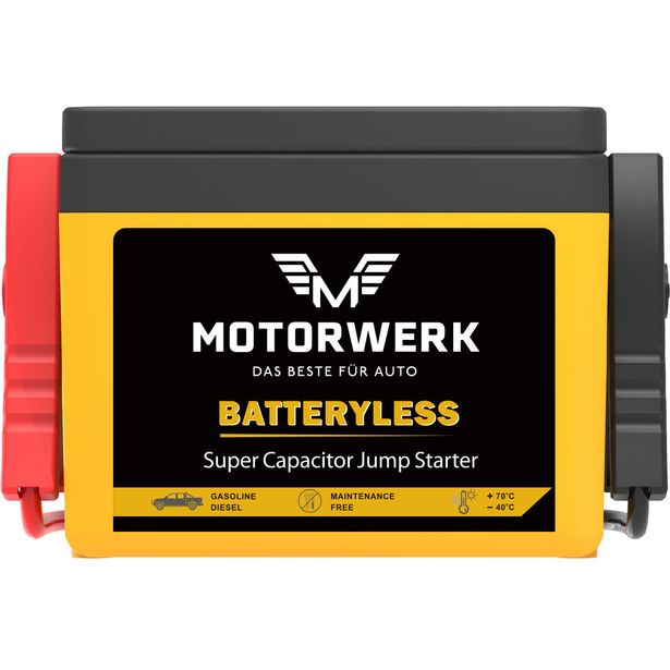 Motorwerk 12 V akuton superkondensaattori apukäynnistin