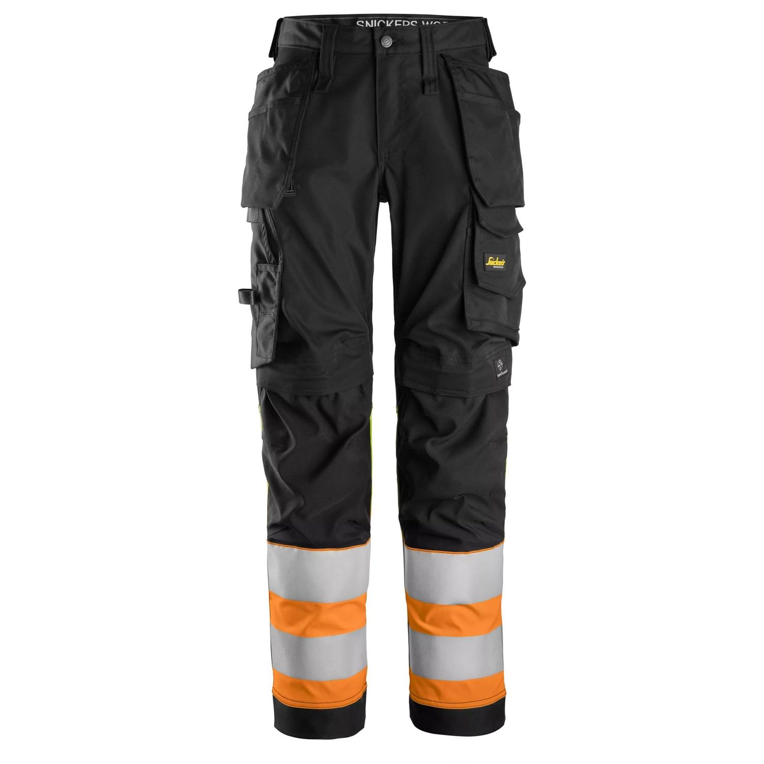 Naisten riipputaskuhousut Snickers 6734 High-Vis, lk 1, oranssi/musta, koko 76