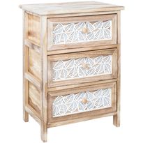 Lipasto Home4You KASEKE 3 säilytysosalla 40x29x58 cm, luonnonväri, beige