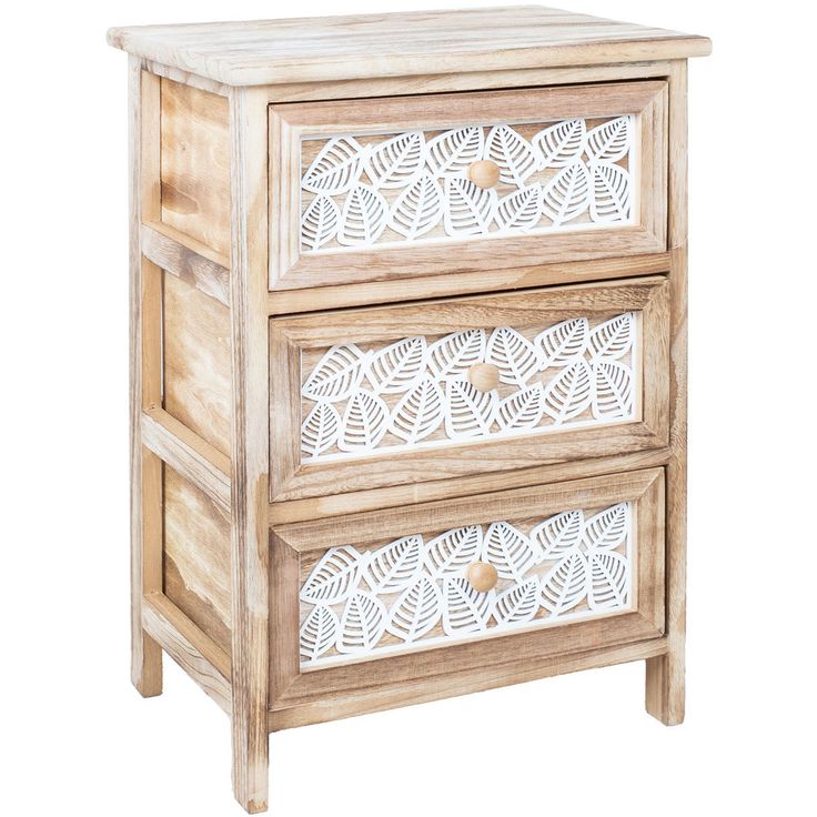 Chest of drawers KASEKE with 3 storage units 40x29x58cm, natural