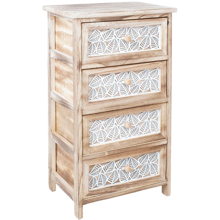 Chest of drawers KASEKE with 4-storage units 40x29x73cm, natural