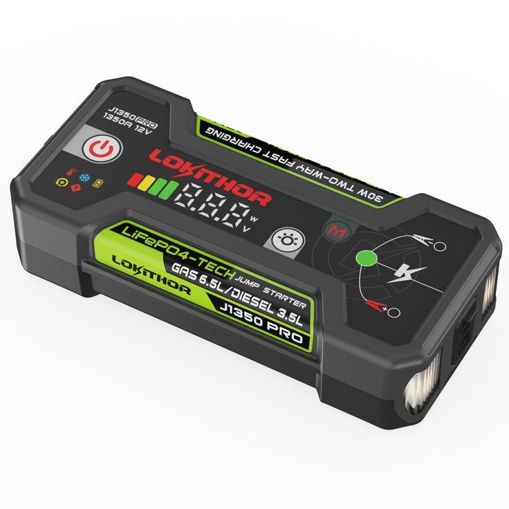 Apukäynnistin ja virtapankki Lokithor J1350 Pro, 12 V, 25,6 Wh, 1 350 A, LiFePO4