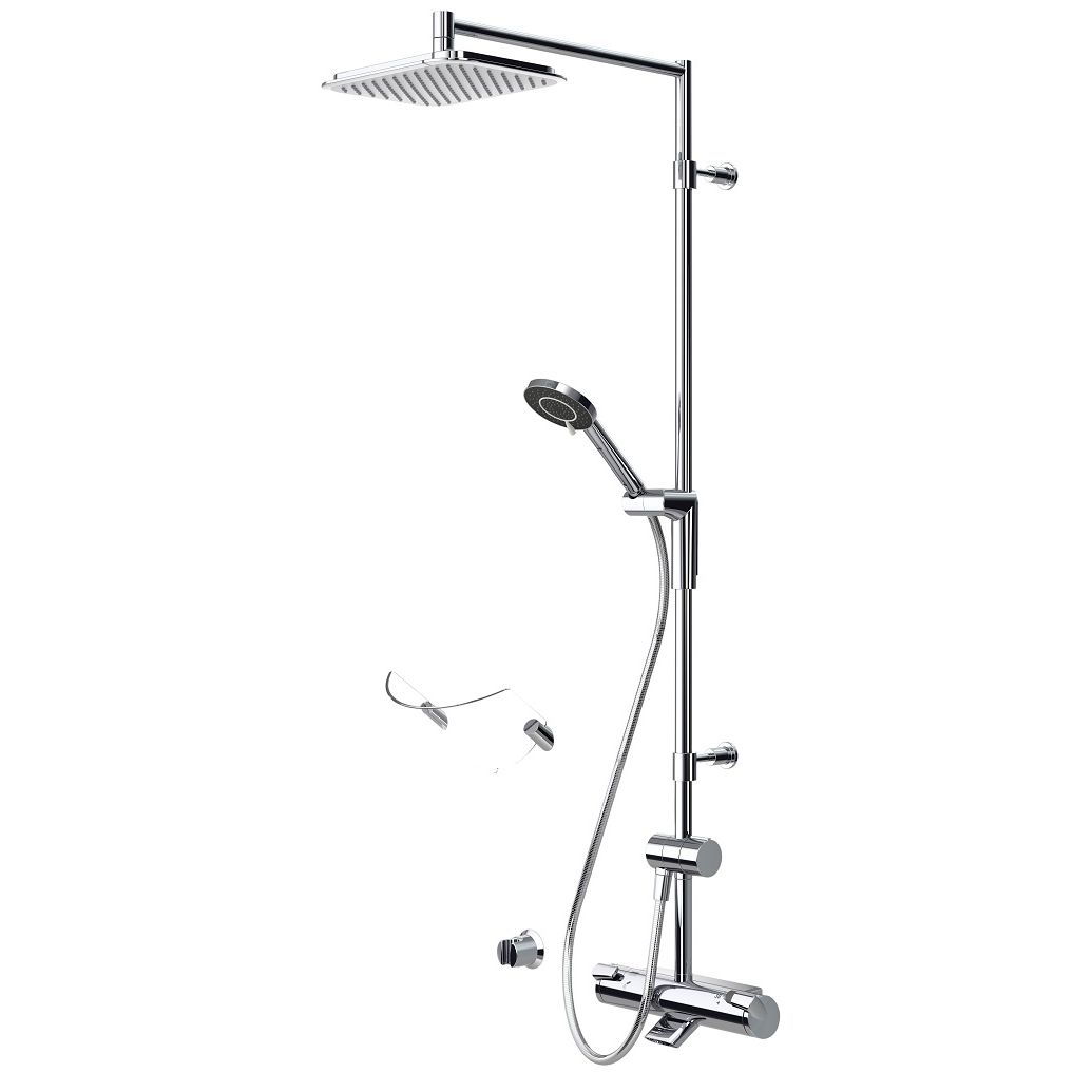 Sadesuihkusetti Oras Optima 7193, termostaattihanalla, vettä säästävä, juoksuputkella, kiiltävä kromi