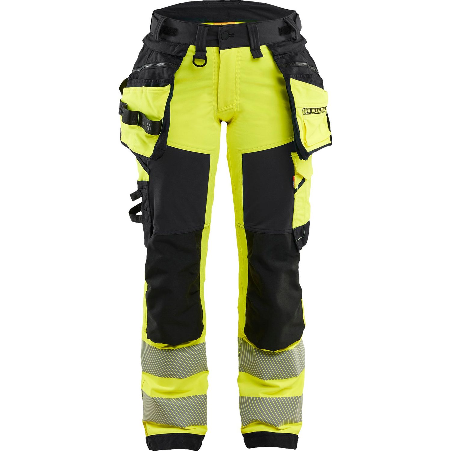 Naisten riipputaskuhousut Blåkläder 7022 Highvis 4-way stretch, keltainen/musta, C42