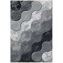 Käytävämatto Linento Wookece Circles 80x150cm harmaa/musta
