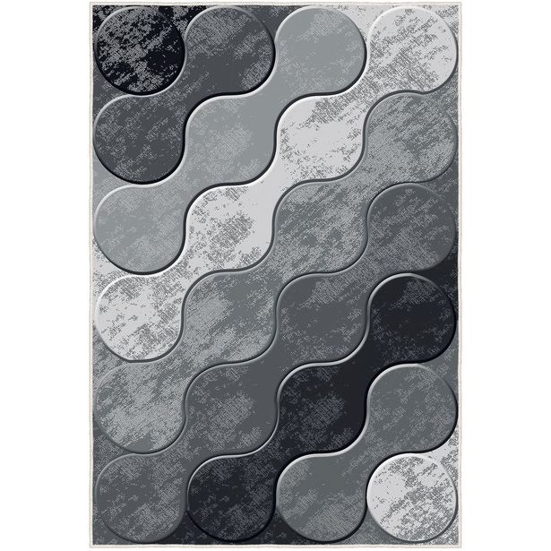 Käytävämatto Linento Wookece Circles 80x150cm harmaa/musta