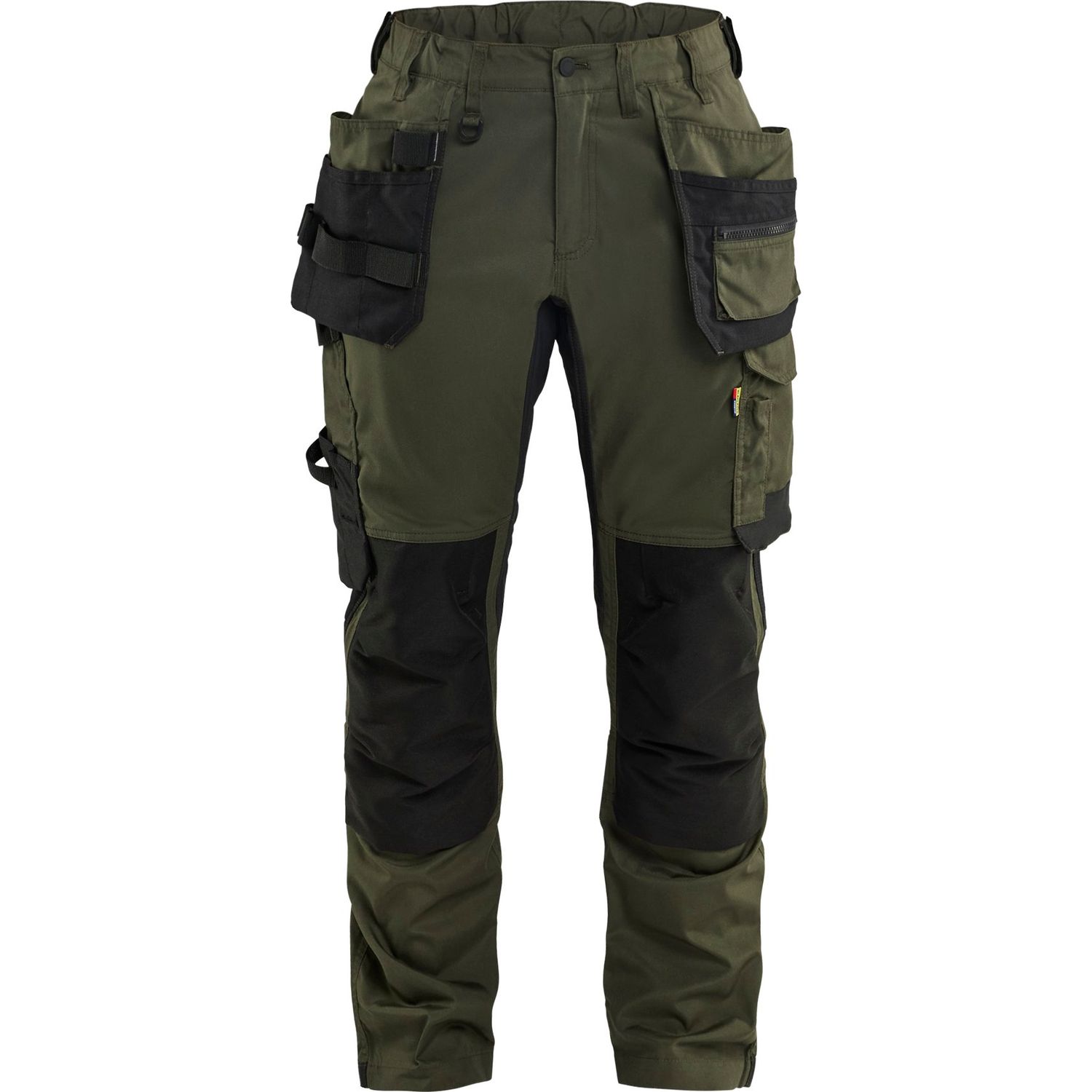 Naisten riipputaskuhousut Blåkläder 7132-1832 stretch metsänvihreä/musta D26
