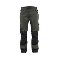 Naisten puutarhurin housut Blåkläder 7154, army green/musta