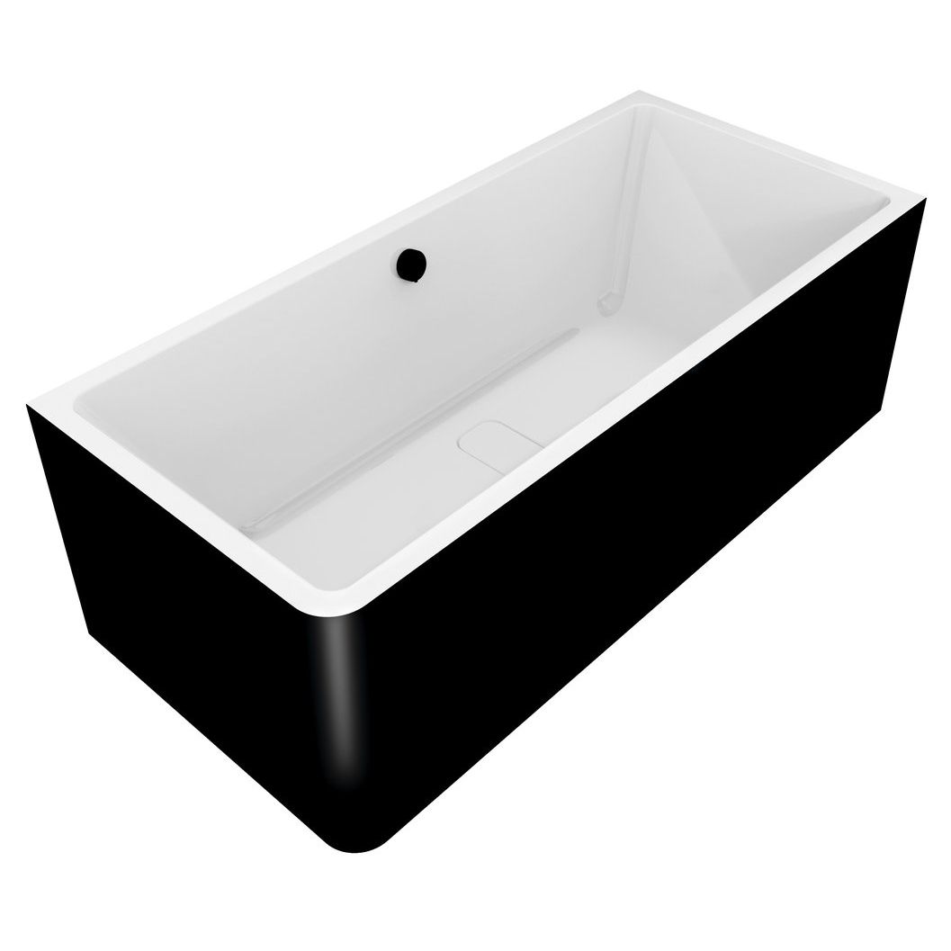 Kylpyamme Interia Marlene Curve Monolith 185x85x63 cm, oikea, musta/valkoinen