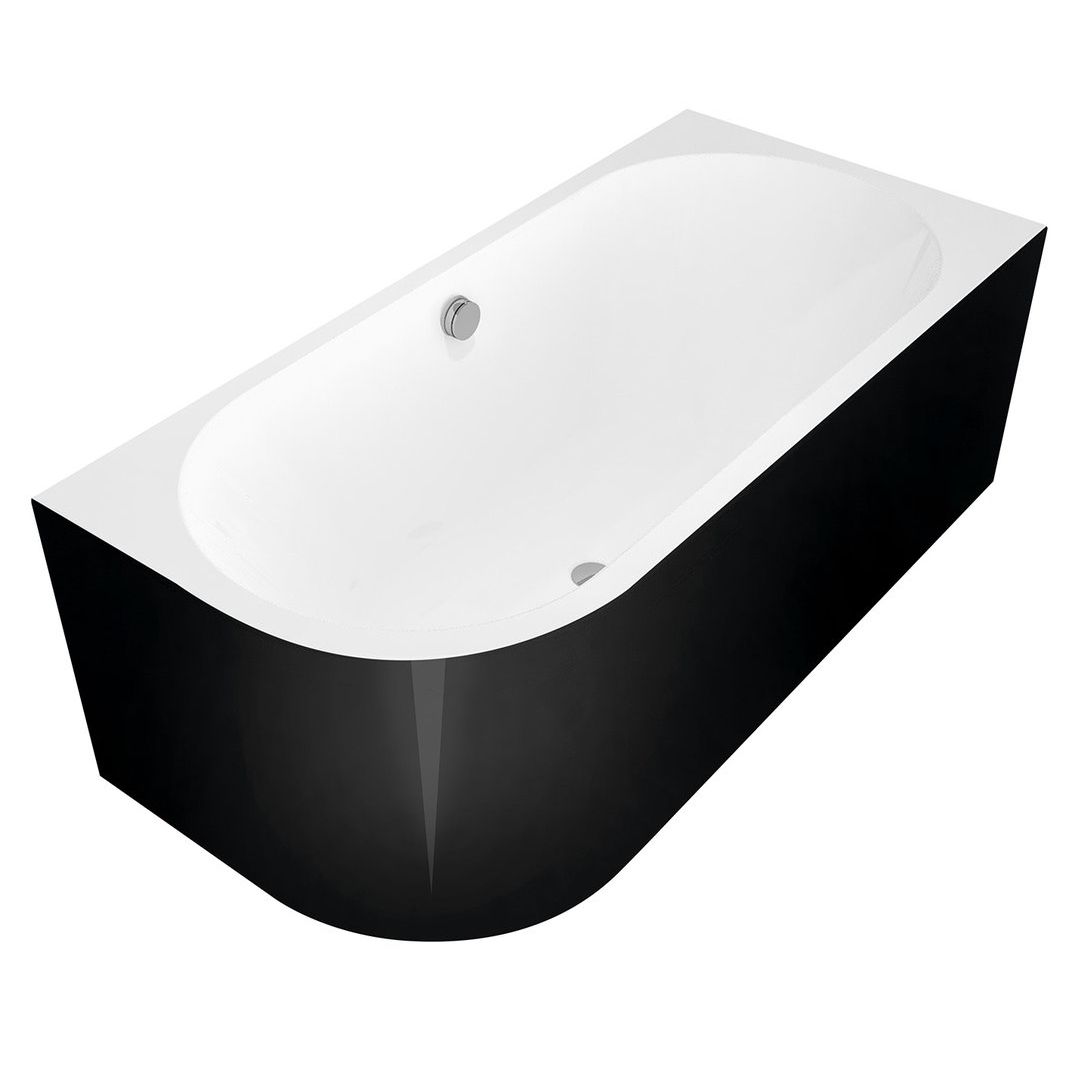 Kylpyamme Interia Viva Monolith 180x75x60 cm, oikea, musta/valkoinen