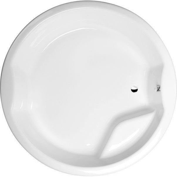 Kylpyamme Interia Royal Round + tukikehys, 172x172x490 mm, valkoinen