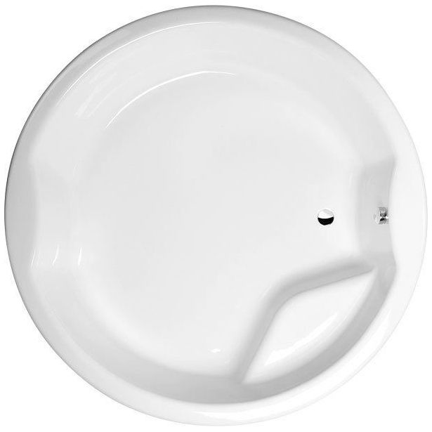 Kylpyamme Interia Royal Round + tukikehys, 172x172x490 mm, valkoinen