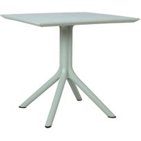 Pöytä Home4You MANGO 80x80xK75 cm, vihertävänharmaa muovi