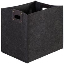 Huopalaatikko Home4You MAX FELT-2 36x28x35 cm, tummanharmaa, kahvoilla