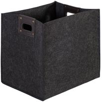 Huopalaatikko Home4You MAX FELT-3 32x25x32 cm, tummanharmaa, kahvoilla