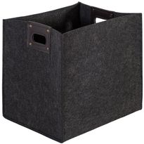 Huopalaatikko Home4You MAX FELT-4 28x22x28 cm, tummanharmaa, kahvoilla