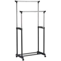 Vaateteline Home4You FRY kromi 83x43x93,5/168 cm, teräs, muovi, harmaa