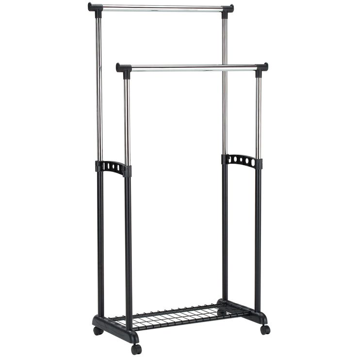 Clothes hanger trolley FRY 83x43xH93.5-168cm, black/chrome
