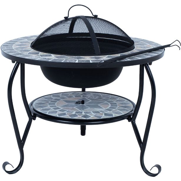 Fire pit MOSAIC 60x60xH45cm, grey