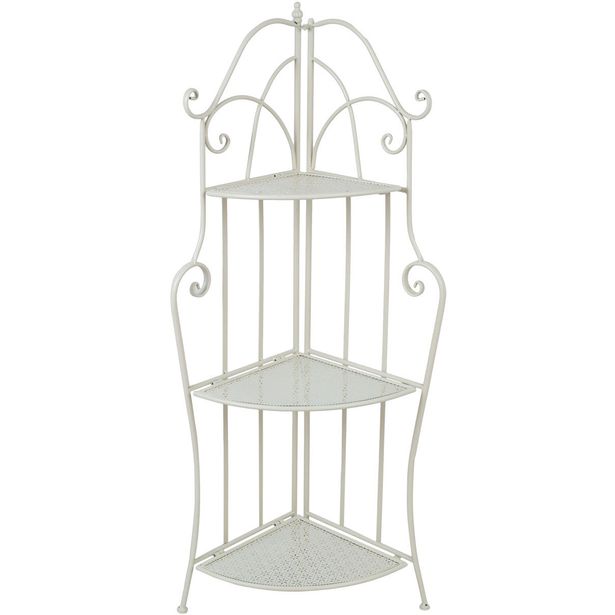 Corner shelf SANDY 39x39xH126cm, antique white