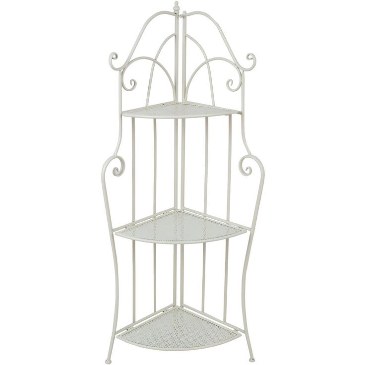 Corner shelf SANDY 39x39xH126cm, antique white