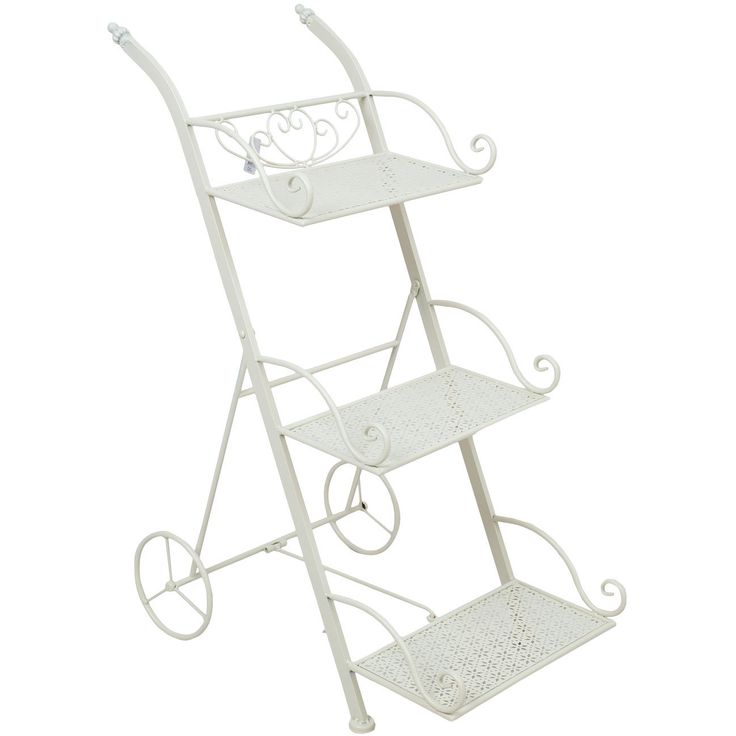 Flower stand SANDY 35x55xH79cm, antique white