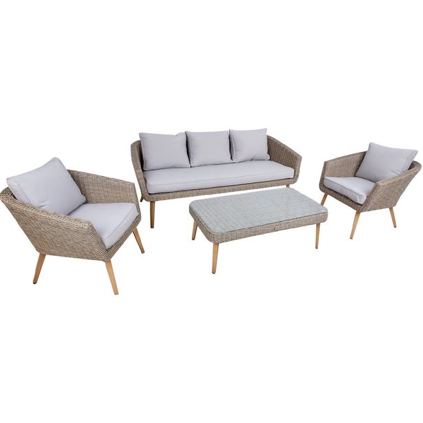 Oleskeluryhmä Home4you Norway, 2-istuttava sohva + 2 nojatuolia + pöytä