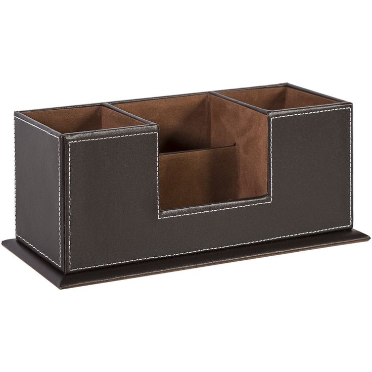 Pen holder WALTER 8x28xH11cm, dark brown