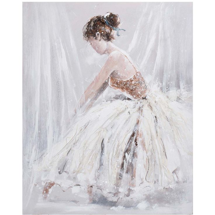 Oil painting 80x100cm, lady in white dress