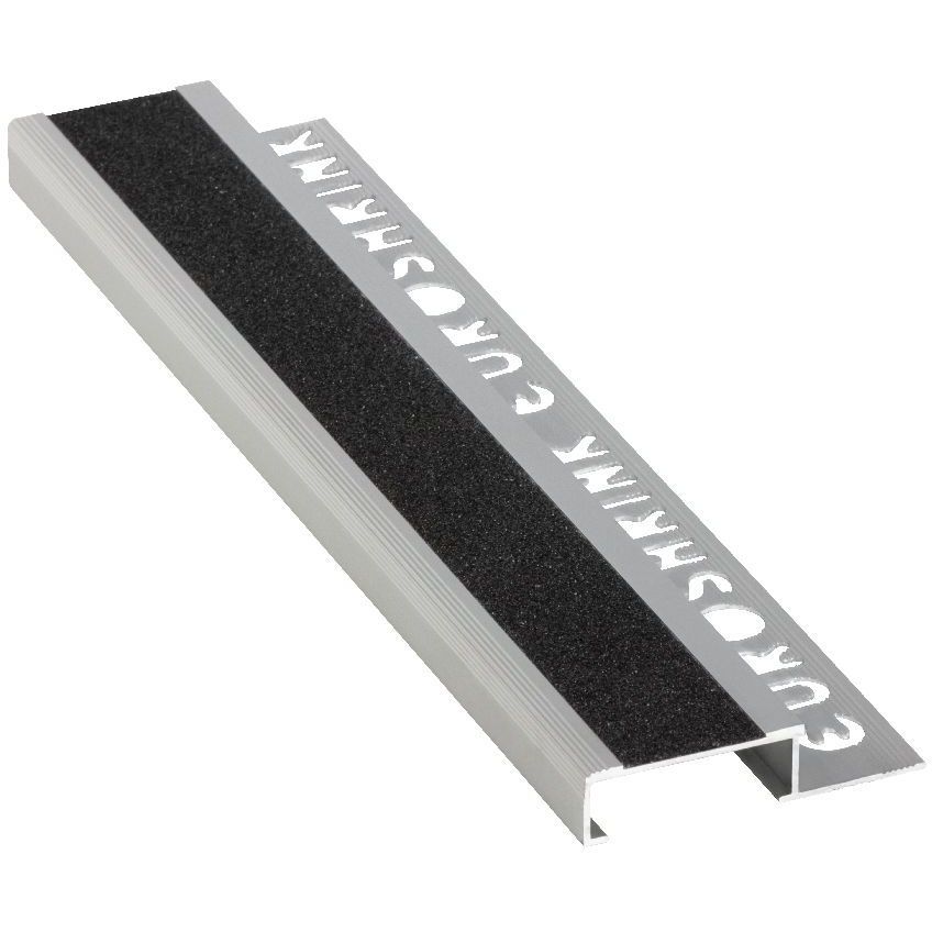 Porraslista Euroshrink alumiini 299a, 12x40mm, mattahopea/musta