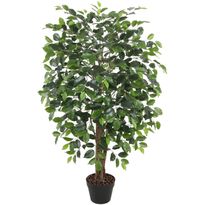 Tekopuu Home4You FICUS, K120 cm, musta ruukku, vihreä