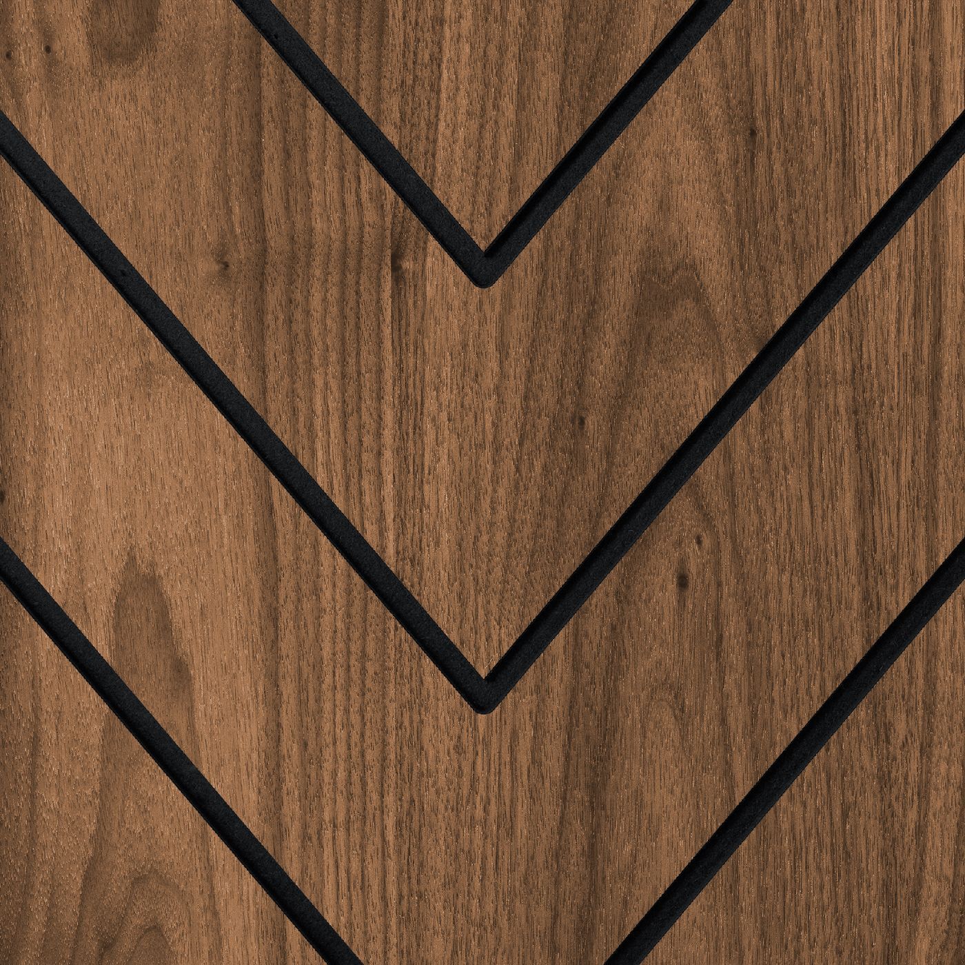 Sisustuslevy Maler Louvre Chevron, 12x616x2800mm, mdf, musta/exquisite pähkinä