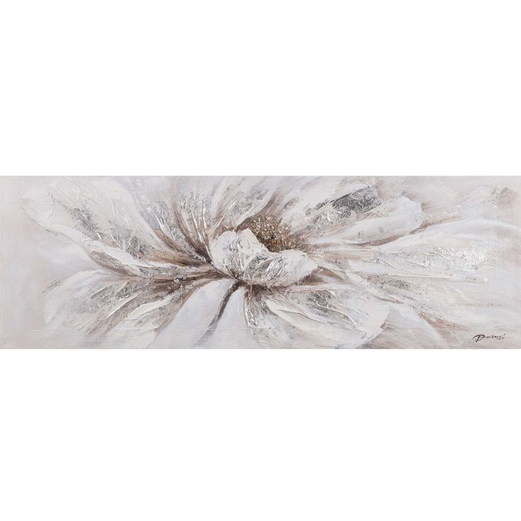 Oil painting 50x150cm, white flower