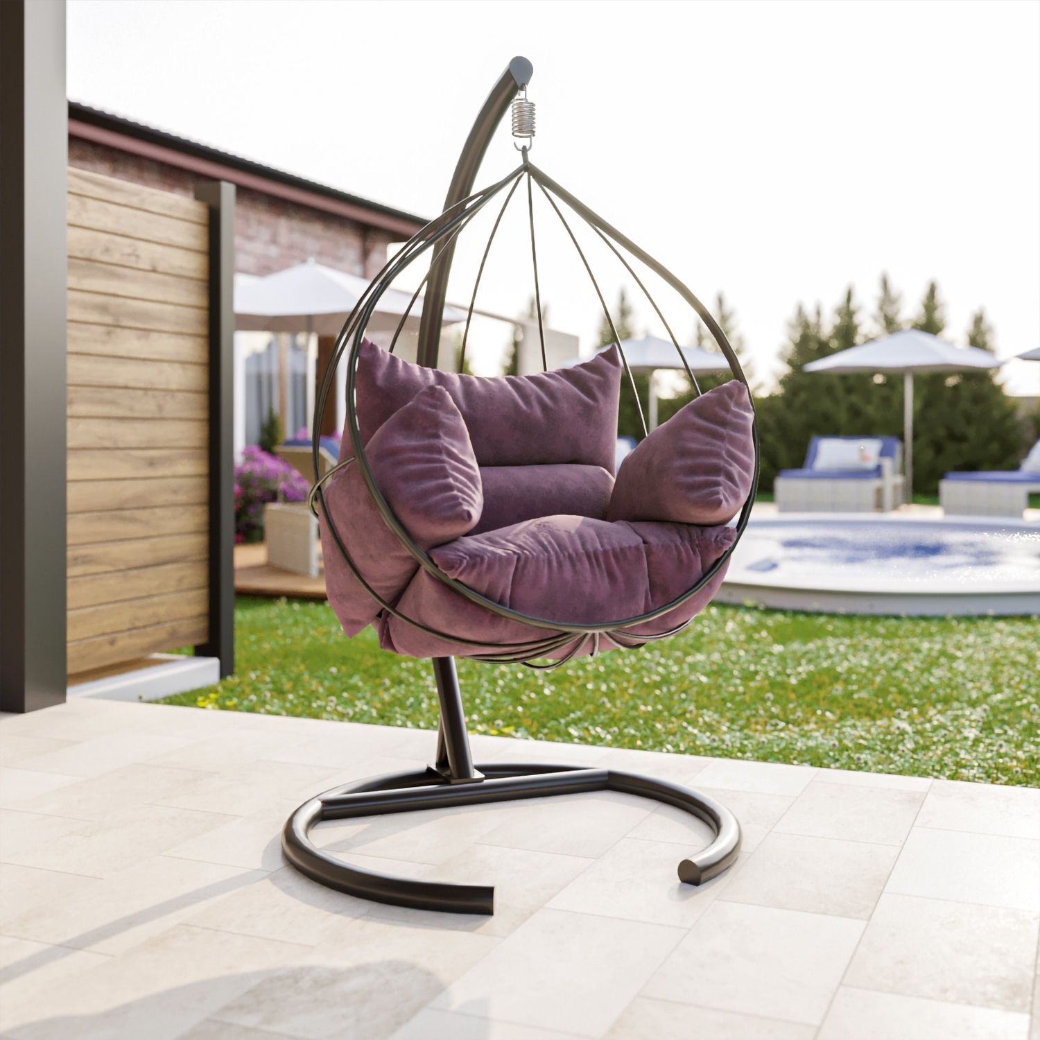 Riipputuoli Linento Garden Mavera, musta/violetti