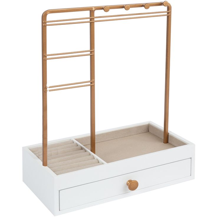Jewelry stand LARA H26cm, with a drawer, white