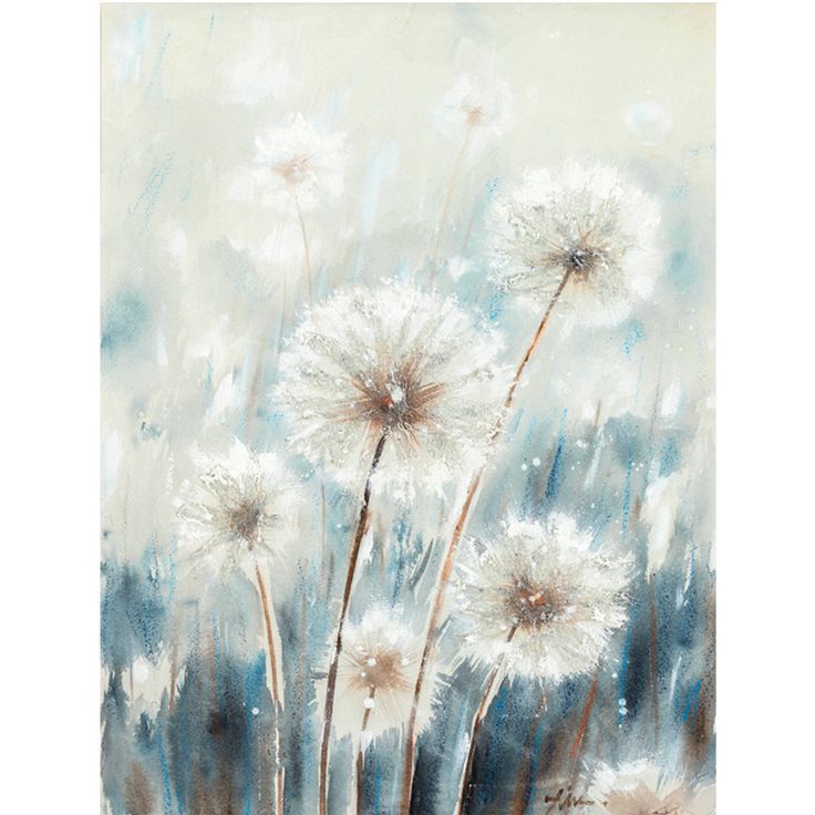 Oil painting 60x80cm, flying dandelions