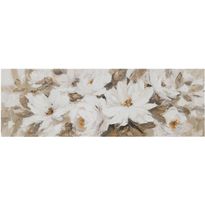 Taulu Home4You 50x150 cm, valkoiset kukat, beige