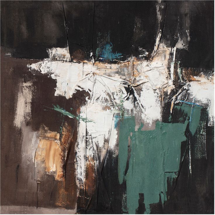 Oil painting 120x120cm, abstract evening