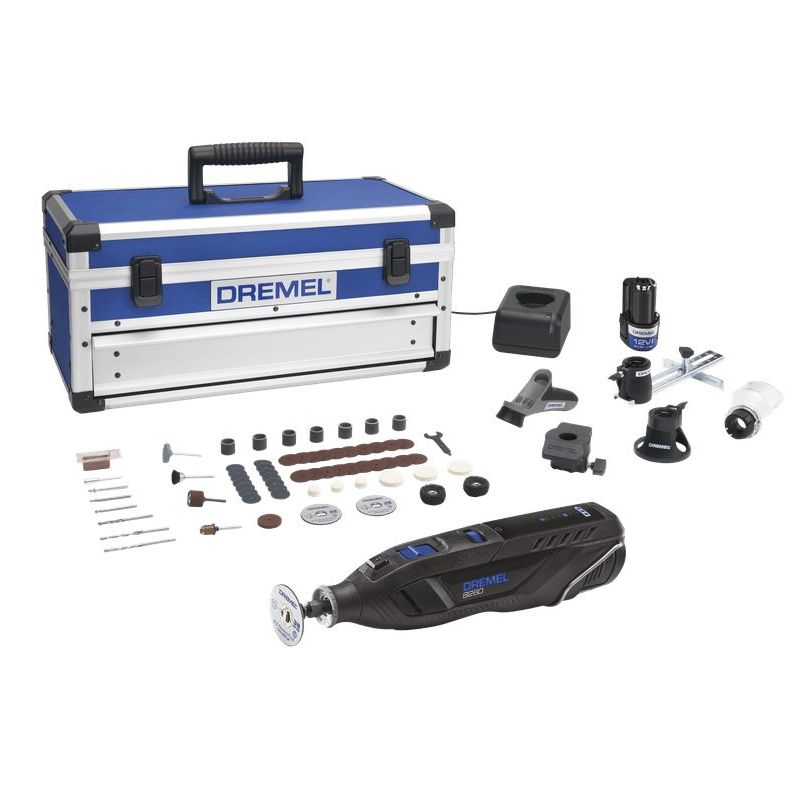 Akkumonitoimityökalu Dremel 8260-5/65, 12V, 3.0Ah akulla + 5 lisäosaa, 65 tarviketta