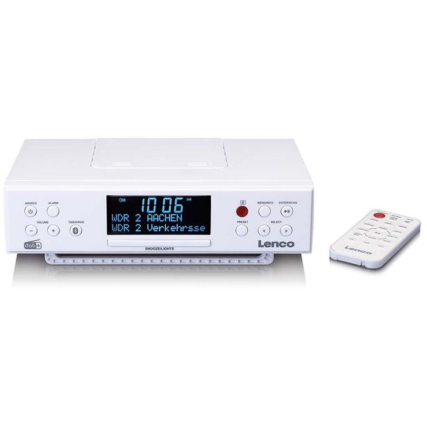 Keittiöradio Lenco, DAB+/FM, bluetooth, led-valaistuksella