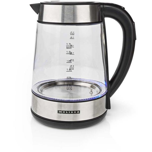 Vedenkeitin Melissa, lasinen, säädettävällä lämpötilalla, 1.7l, 2200W