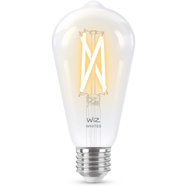 LED-älylamppu Wiz ST64 Tunable White, Wi-Fi, 60W, E27, kirkas lasi