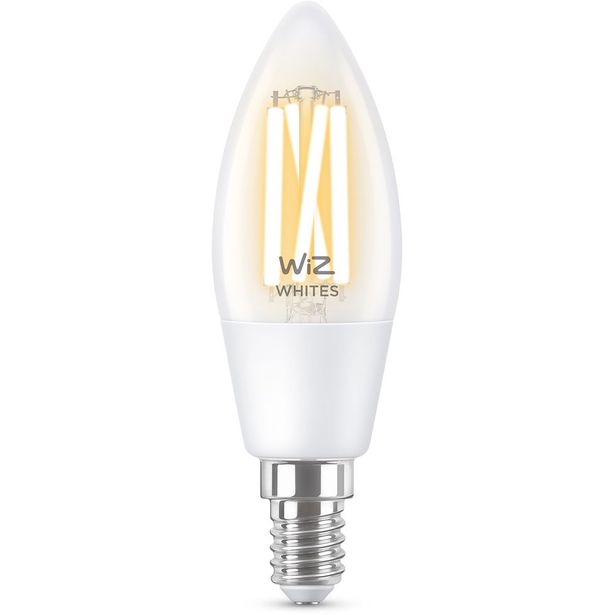 LED-älylamppu Wiz C35 Tunable White, Wi-Fi, 40W, E14, kirkas lasi
