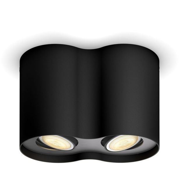 Spottivalaisin Philips Hue Pillar, 2 x 5W, himmenninkytkimellä, musta