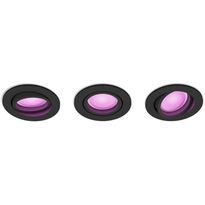 Upotettava kohdevalaisin Philips Hue Centura, 3 x 5.7W, IP20, GU10, 90mm, musta