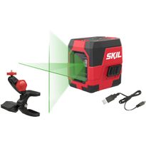 Ristilinjalaser Skil 1912 AA, vihreä, USB-ladattava