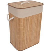Pyykkikori Home4You MAX BAMBOO 40x30xK57 cm, kannella, ruskea