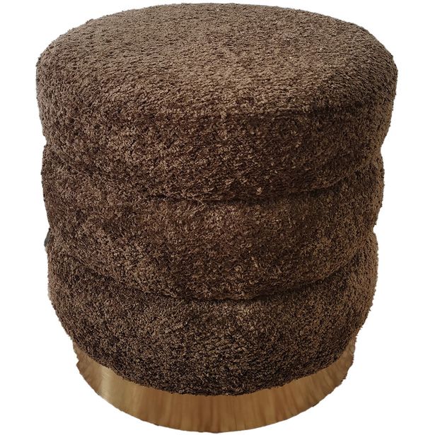 Ottoman LAUREN D35xH38cm, brown