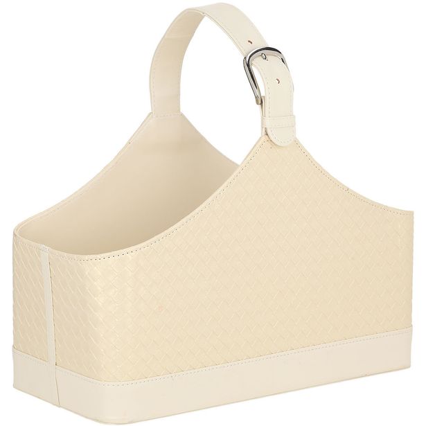 Magazine basket WILMA 37.5x17.5x27cm, cream